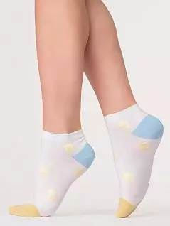Женские носки на комфортной резинке Giulia JSWS1 BASIC 007 (5 пар) bianco / blu gul